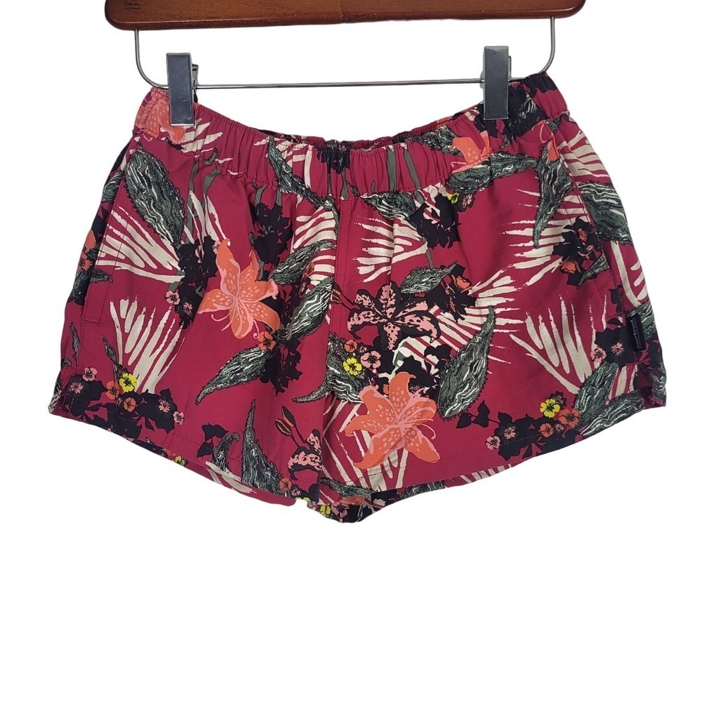 Patagonia Pull On Short XS Womens Pink Tropical Floral Drawstring Pockets Summer